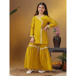sangria SangriaGirls Embroidered V-Neck Kurta & Sharara Sets-picture-15