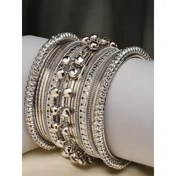 Sangria Set Of 17 Oxidised & Beaded Bangles-picture-38