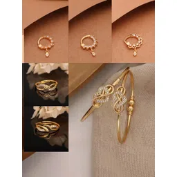 Sangria Set Of 7 Gold-Plated American Diamond Studded Jewellery Set-picture-39