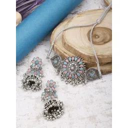 Sangria Stone-Studded & Beaded Jewellery Set-picture-20