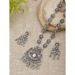 Sangria Stone-Studded & Beaded Jewellery Set-picture-11
