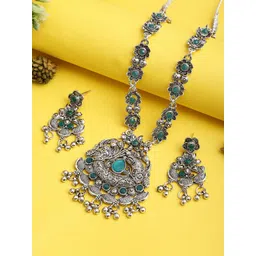 Sangria Stone-Studded & Beaded Jewellery Set-picture-42