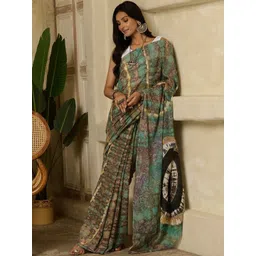 sangria Tie and Dye Printed Cotton Saree-picture-26