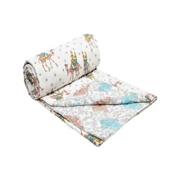 Sangria White & Brown Pure Cotton Reversible 110 GSM AC Room Dohar Double Bed-picture-13