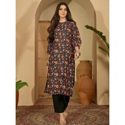 Sangria Women Black Cotton Kurtas-picture-11