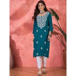 Sangria Women Embroidered Straight Kurta-picture-31