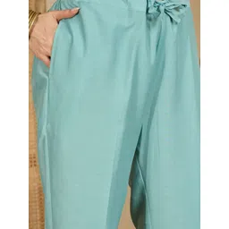 Sangria Women Ethnic Motifs Embroidered Regular Thread Work Kurta with Trousers & With Dupatta-picture-21