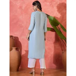 Sangria Women Ethnic Motifs Printed Daily Straight Kurta image 2