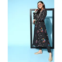 Sangria Women Ethnic Motifs Printed Layered Anarkali Kurta with Trousers-picture-38