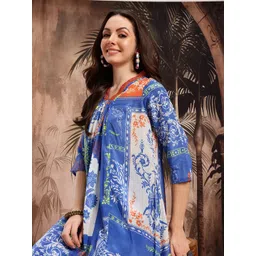 Sangria Women Ethnic Motifs Printed Regular Kurta with Palazzos-picture-32