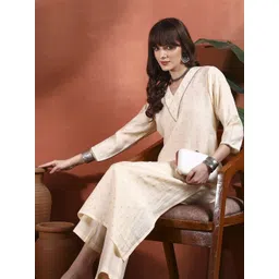 Sangria Women Ethnic Motifs Printed Regular Thread Work Kurta with Trousers-picture-12