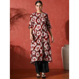 Sangria Women Floral Printed A-Line Kurta-picture-20