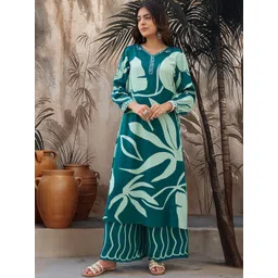 Sangria Women Floral Printed Regular Kurta with Palazzos-picture-14