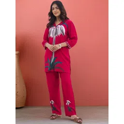 Sangria Women Floral Printed Regular Kurta with Trousers-picture-14
