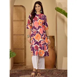 Sangria Women Floral Printed Thread Work Floral Kurta-picture-39