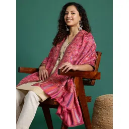 Sangria Women Floral Woven Design Shawl-picture-22