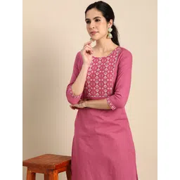 Sangria Women Geometric Embroidered Thread Work Kurta-picture-17