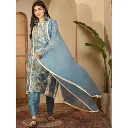 Sangria Women Printed Pure Cotton Kurta Sets With Dupatta-picture-31