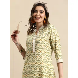 Sangria Women Printed Regular Thread Work Pure Cotton Kurta With Trousers-picture-47