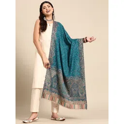 Sangria Woven Design Fringed Border Shawl-picture-33