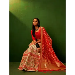 Sangria Woven Design Silk Semi-Stitched Lehenga Choli-picture-21