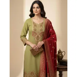 Sangria Woven Design Unstitched Kurta & Bottom With Dupatta Dress Material-picture-12