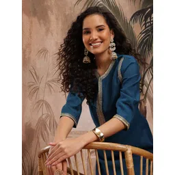 Sangria Yoke Design Regular Kurta with Dhoti Pants-picture-30