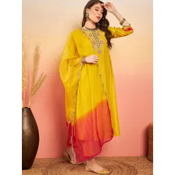 Sangria Yoke Embroidered Straight Kurta Sets image 4