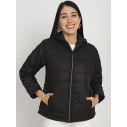 SANHOK Women Colourblocked Lightweight Puffer Jacket-picture-30