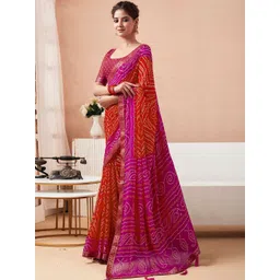 SANISA Bandhani Poly Chiffon Designer Saree-picture-26