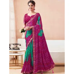 SANISA Bandhani Poly Chiffon Saree-picture-15