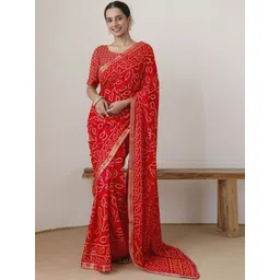 SANISA Bandhani Poly Georgette Designer Saree-picture-21