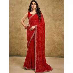 SANISA Bandhani Poly Georgette Designer Saree-picture-32