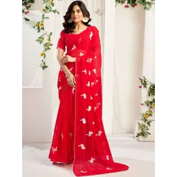 SANISA Embellished Embroidered Poly Georgette Saree-picture-25