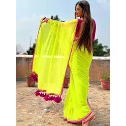 SANISA Ethnic Motifs Poly Georgette Designer Saree-picture-16