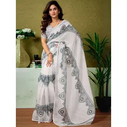SANISA Ethnic Motifs Pure Linen Saree-picture-18