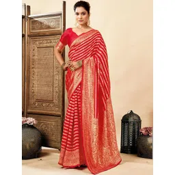 SANISA Ethnic Motifs Zari Silk Blend Handloom Saree-picture-19