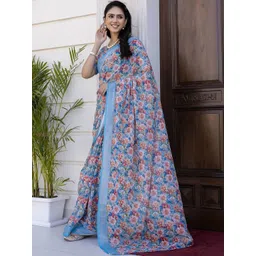 SANISA Floral Pure Linen Saree-picture-36