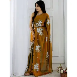 SANISA Floral Sequinned Pure Chiffon Designer Saree-picture-18