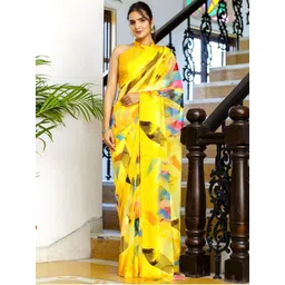 SANISA Poly Georgette Fusion Saree image 1