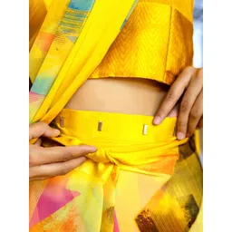 SANISA Poly Georgette Fusion Saree image 2