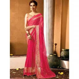 SANISA Woven Design Zari Poly Georgette Saree-picture-30