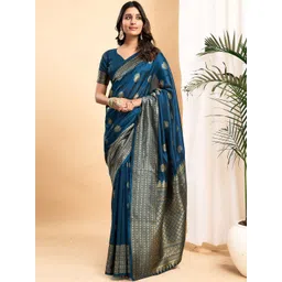 SANISA Woven Design Zari Silk Blend Handloom Saree-picture-18