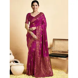 SANISA Woven Design Zari Silk Blend Handloom Saree-picture-31