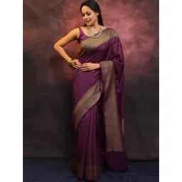 SANISA Woven Design Zari Silk Blend Handloom Saree-picture-20