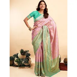 SANISA Woven Design Zari Silk Blend Saree-picture-13