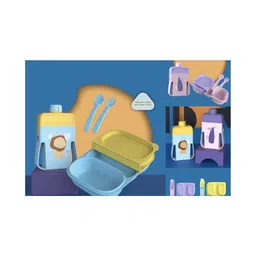 Sanjary 2in1 Lunch Box & Drinking Bottle combo product for kids color design may vary-picture-11