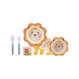 Sanjary Bamboo Tableware Lion Shape Pack of 5 - Yellow-picture-24