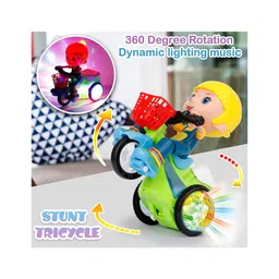 Sanjary battery operated Stunt Tricycle Bump and Go Toy with 4D Lights toy for kids -Color & Design May Vary-image-7