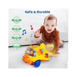 Sanjary BO Cartoon Airplane Toys with Music and Light Bump and Go for kids -Color May Vary-image-10